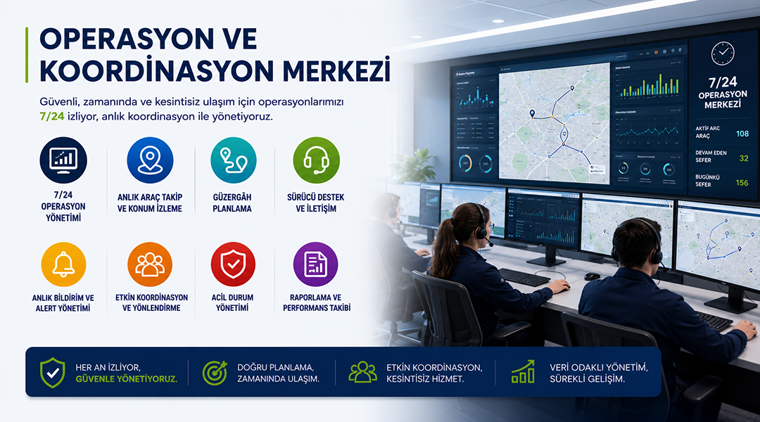 istanbul personel taşımacılığı firması operasyon ve koordinasyon merkezi